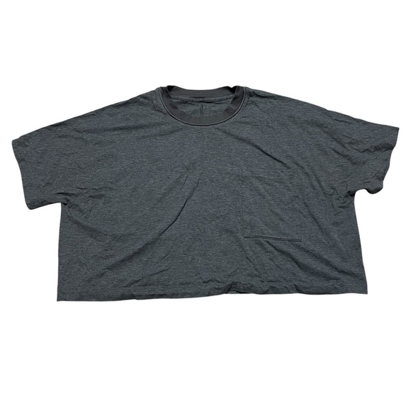 lululemon athletica Tops - Lululemon Athletics Crop Top Front Pocket Charcoal Gray Activewear Size L